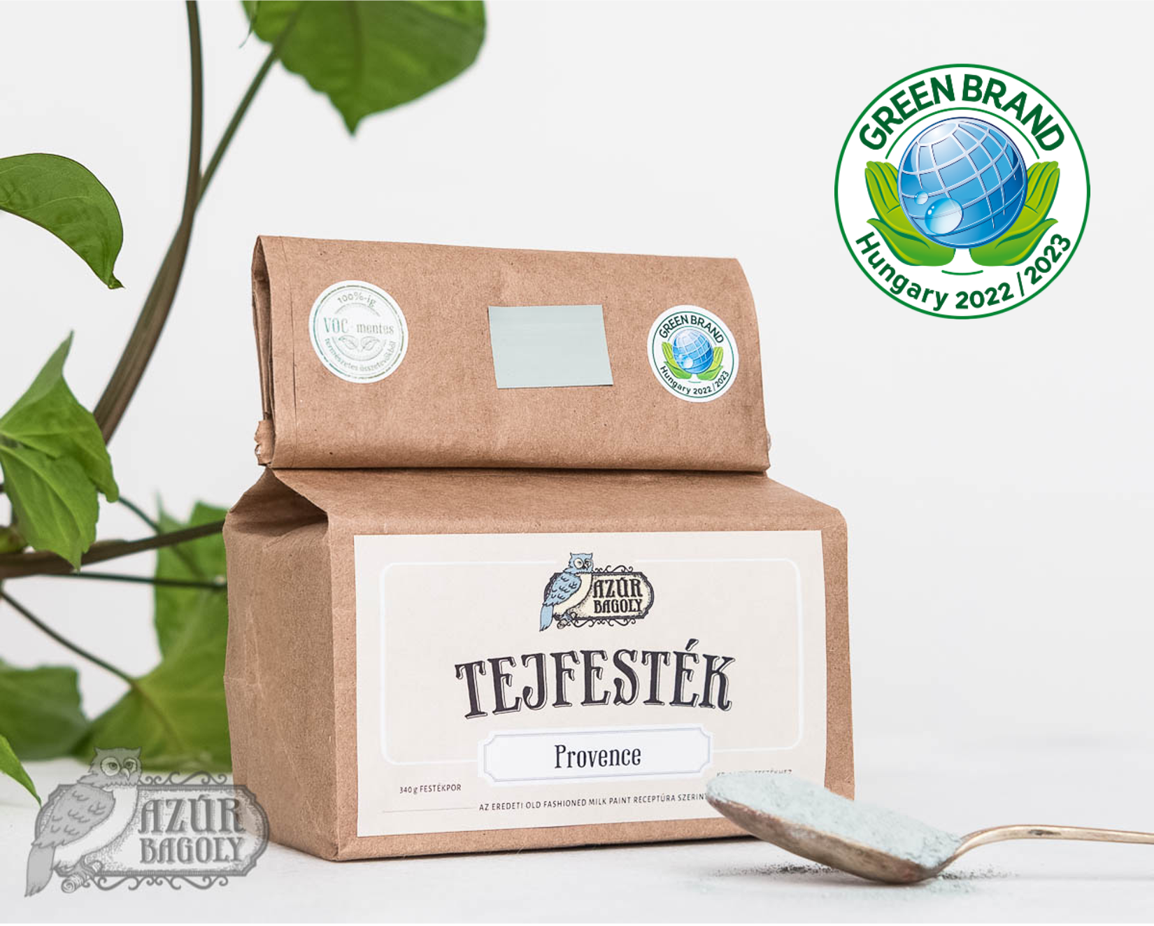 Azúr Bagoly Tejfesték – Green Brand Hungary – vegyszermentes bútorfesték – VOC-mentes